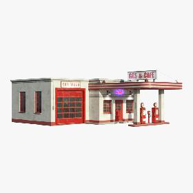 3D model Vintage Gas Station